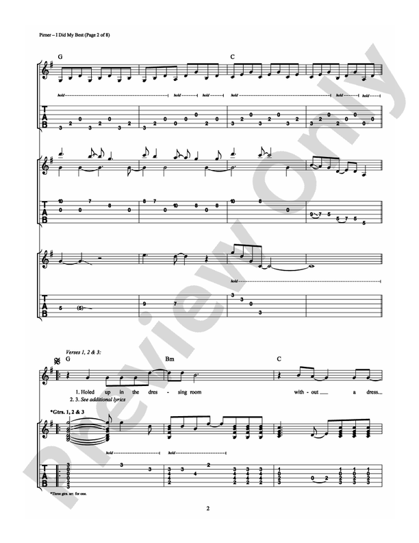I Did My Best - Guitar TAB (Digital Download)