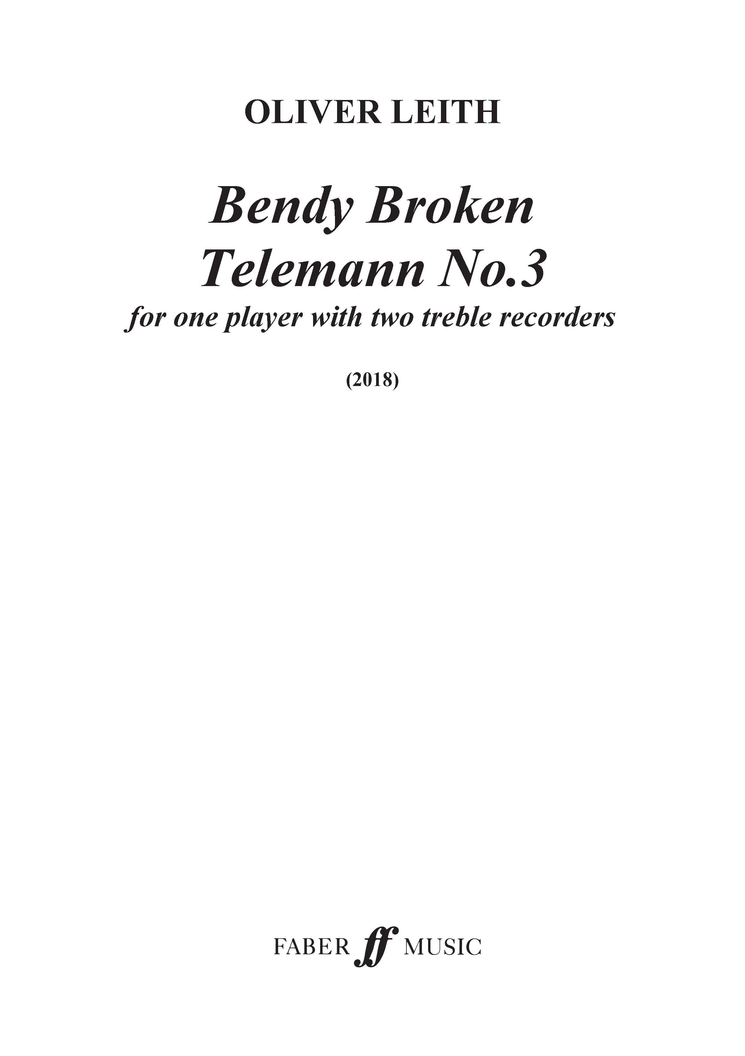 Bendy Broken Telemann No.3 - Recorder Duet (Digital Download)