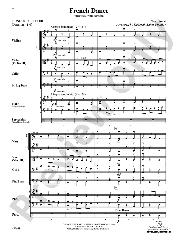 French Dance - String Orchestra Conductor Score & Parts (Digital Download)
