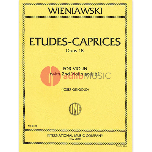 Wieniawski - Etudes-Caprices Op18 - 2 Violins edited by Gingold IMC IMC2722