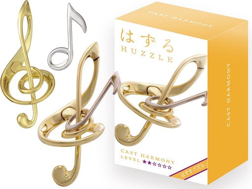 Hanayama Treble Clef and Quaver Harmony Brain Teaser Mechanical Puzzle Gold Silver