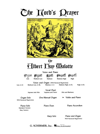 Malotte - Lord's Prayer - Violin/Piano Accompaniment Schirmer 50283450