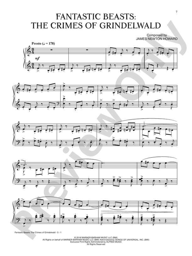 Fantastic Beasts: The Crimes of Grindelwald - Piano Digital Download)