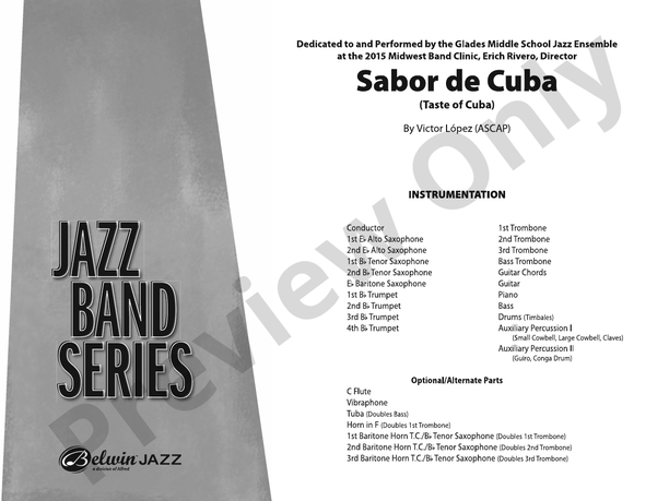 Sabor de Cuba – Jazz Ensemble Conductor Score & Parts (Digital Download)