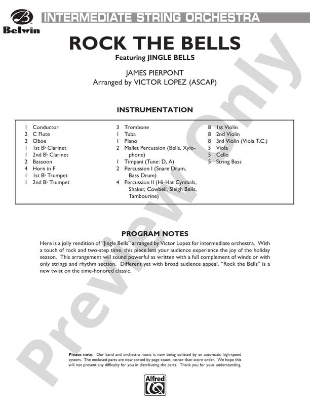 Rock the Bells – Full Orchestra Conductor Score & Parts (Digital Download)