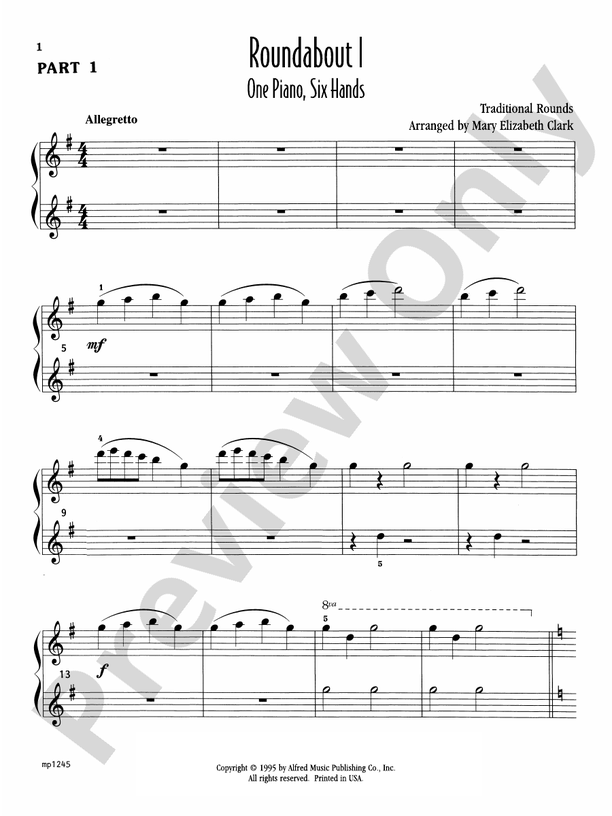 Roundabout 1 - 1 Piano, 6 Hands (Digital Download)