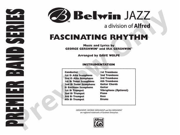 Fascinating Rhythm (Grade 4) - Jazz Ensemble Conductor Score & Parts(Digital Download)