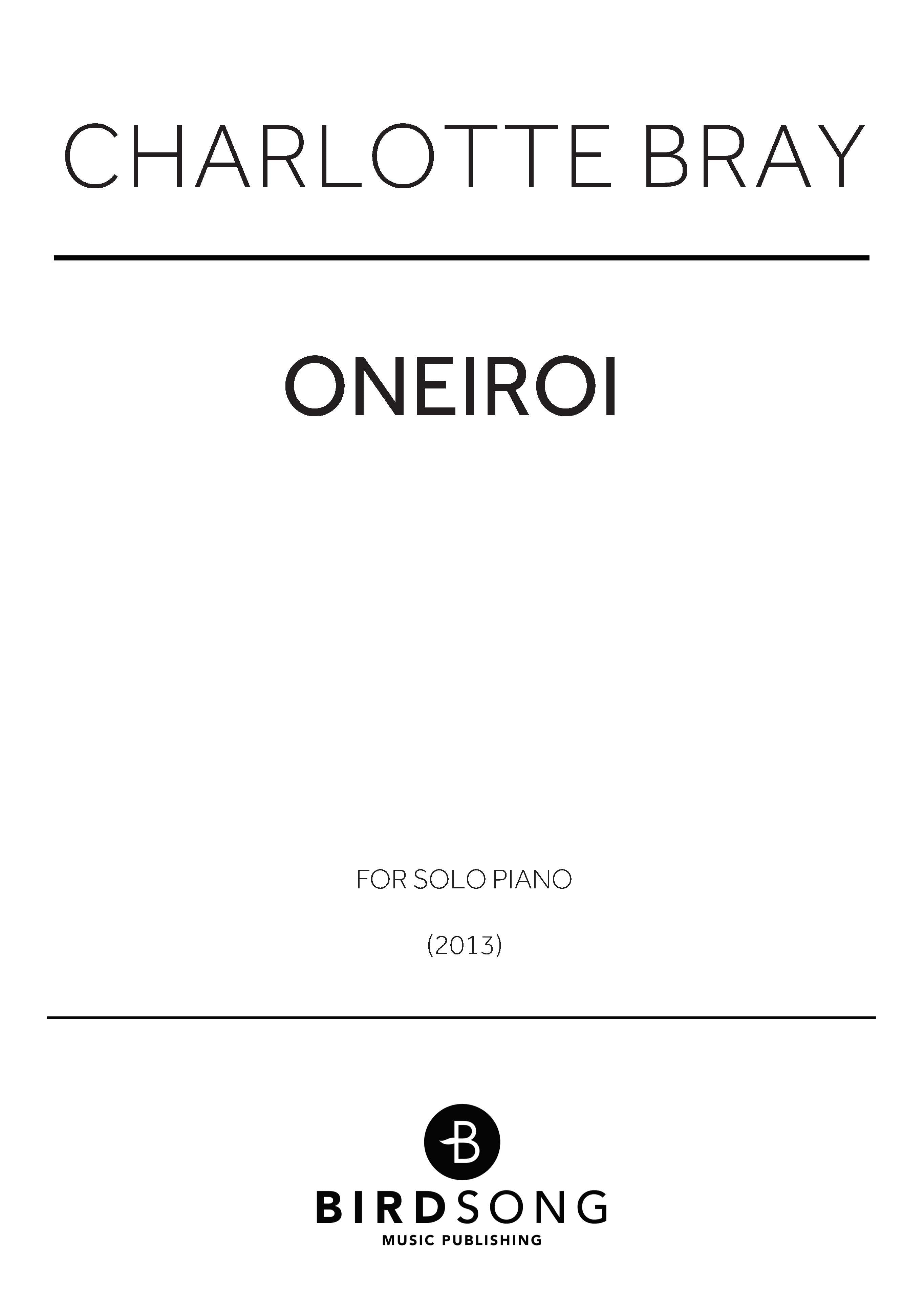 Bray - Oneiroi - Piano Solo (Digital Download)