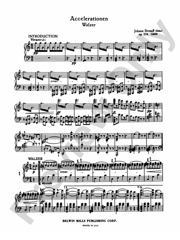 Strauss - Waltzes, Volume II - Piano Solo (Digital Download)