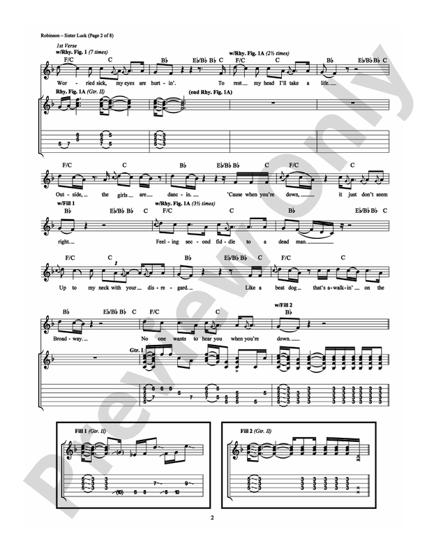 Sister Luck - Guitar TAB (Digital Download)