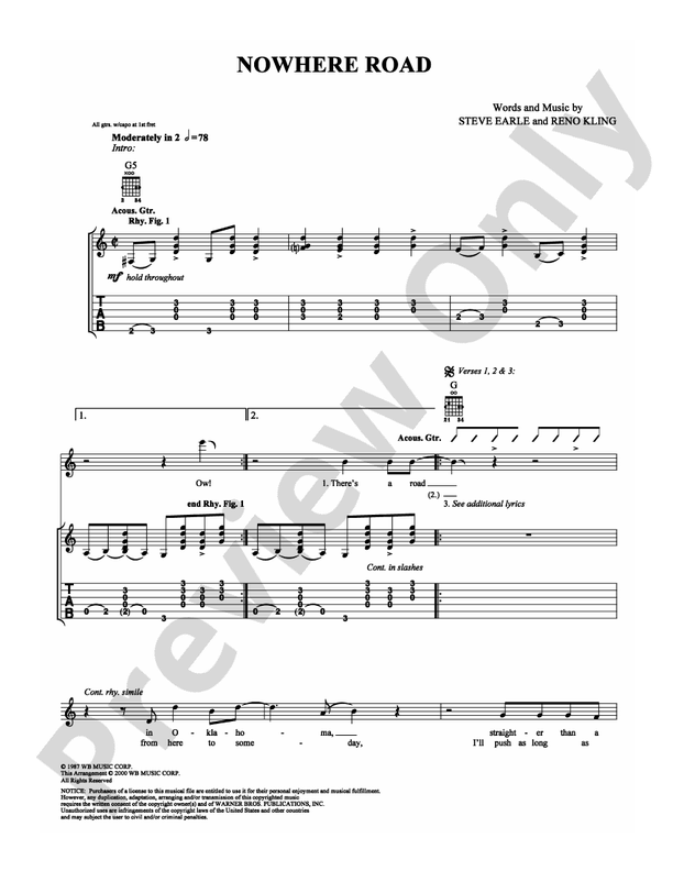 Nowhere Road - Guitar TAB (Digital Download)