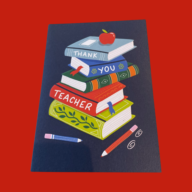 Greeting Card - Thank You Teacher Bookstack