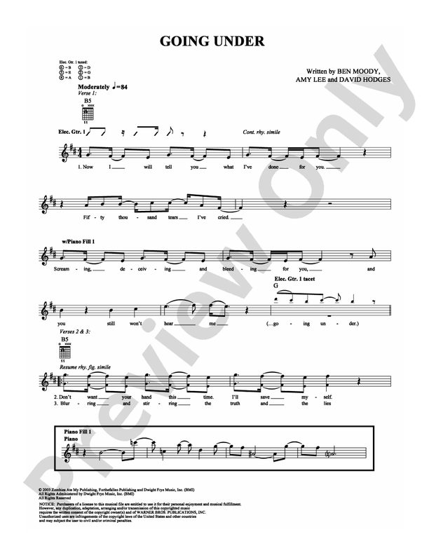 Going Under - Guitar TAB (Digital Download)
