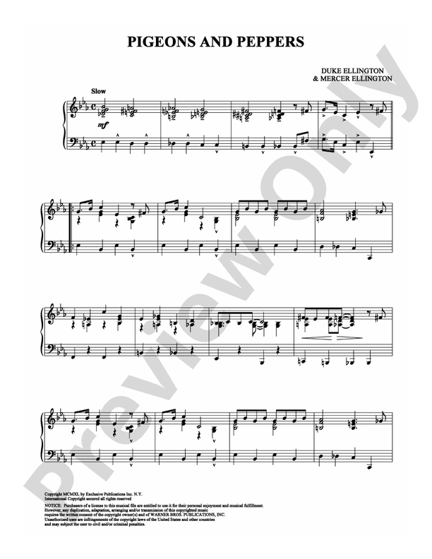 Pigeons and Peppers - Piano (Digital Download)