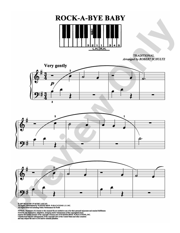 Rock-a-Bye Baby - Arr. Robert Schultz (DSM-PS-0008025) - Easy Piano (Digital Download)