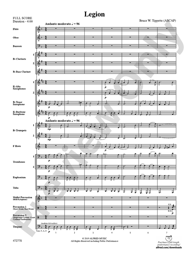Legion - Concert Band Conductor Score & Parts (Digital Download)
