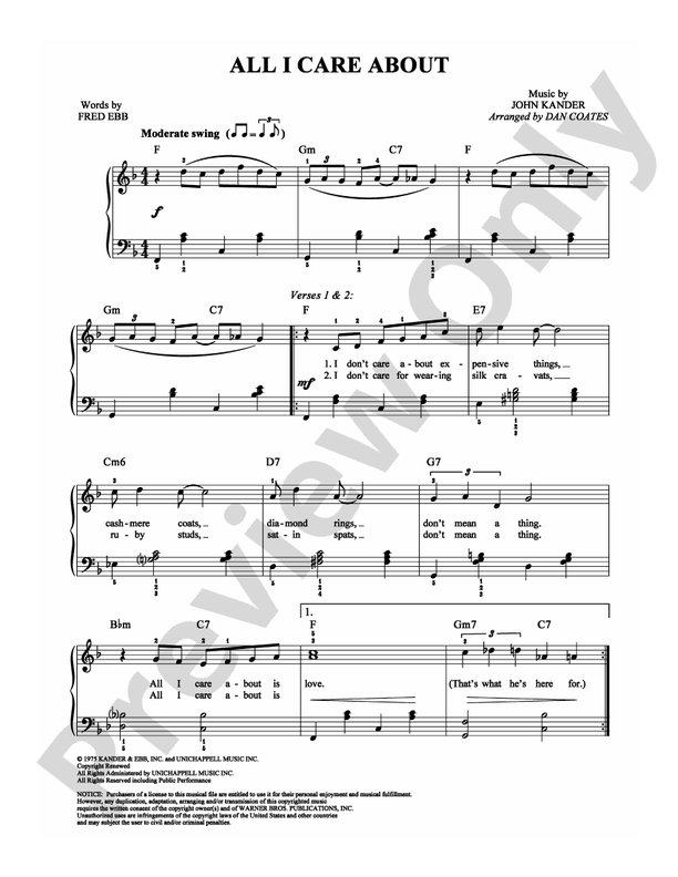 All I Care About - Arr. Dan Coates - Easy Piano (Digital Download)