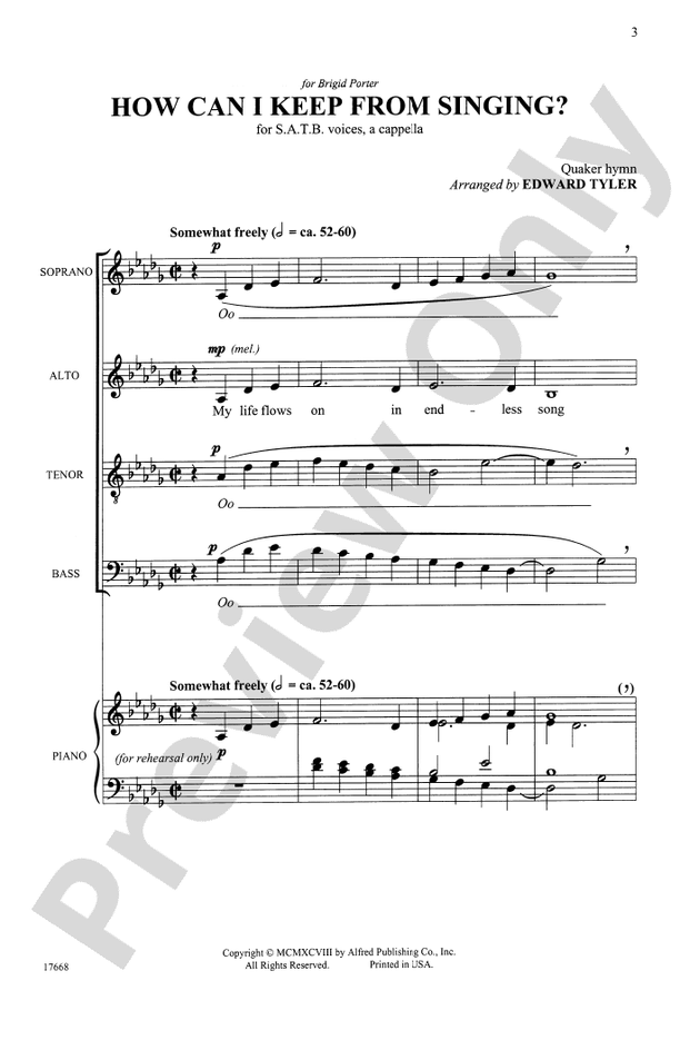 How Can I Keep from Singing? (Quaker Hymn) – SATB, a cappella (Digital Download)