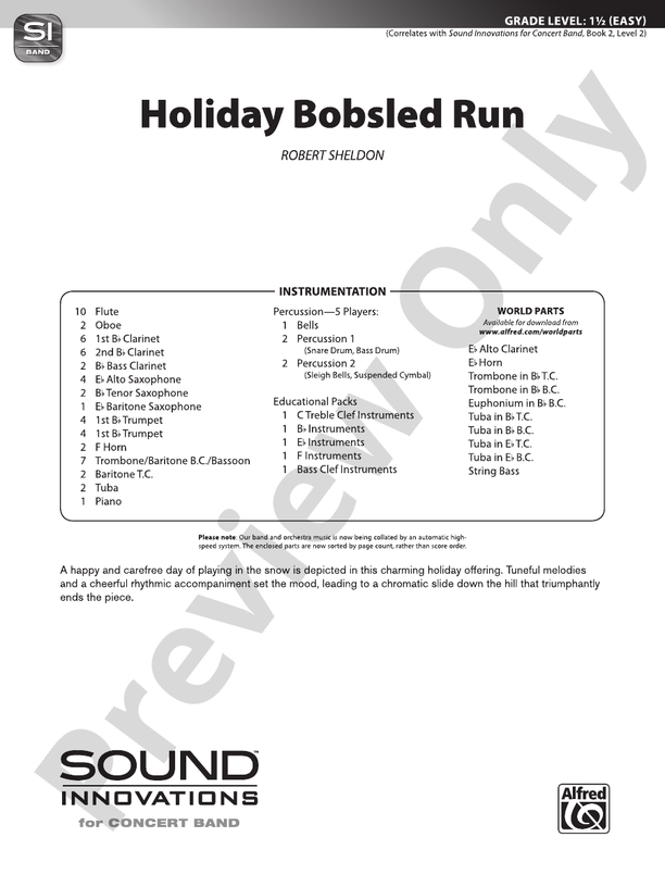 Holiday Carol Collage - Concert Band Conductor Score & Parts (Digital Download)