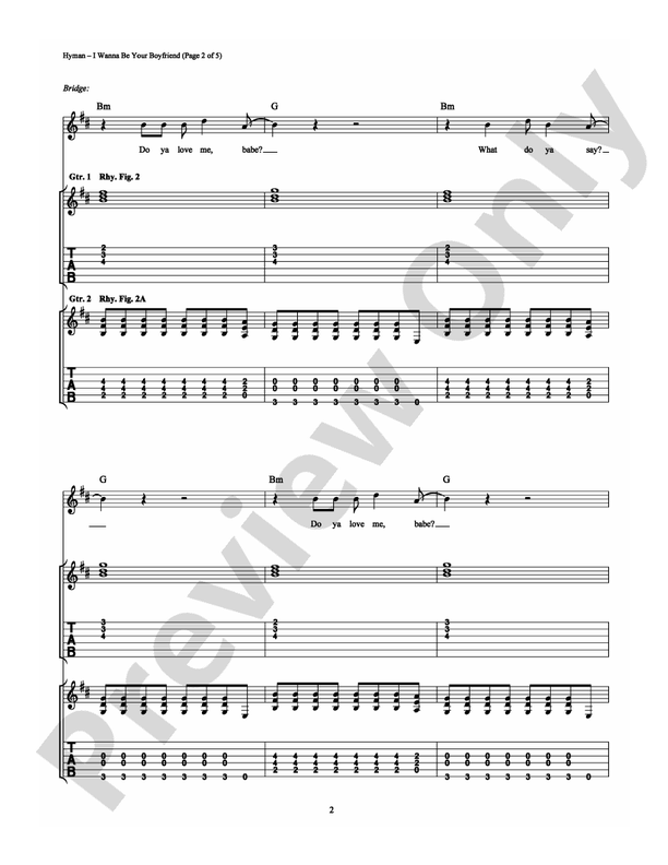 I Wanna Be Your Boyfriend - Guitar TAB (Digital Download)