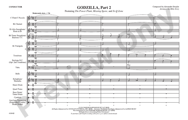 Godzilla, Part 2 – Marching Band Conductor Score & Parts (Digital Download)