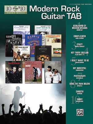 Modern Rock Guitar Tab - 10 for $10 Sheet Music Series - Guitar Alfred Music Easy Guitar