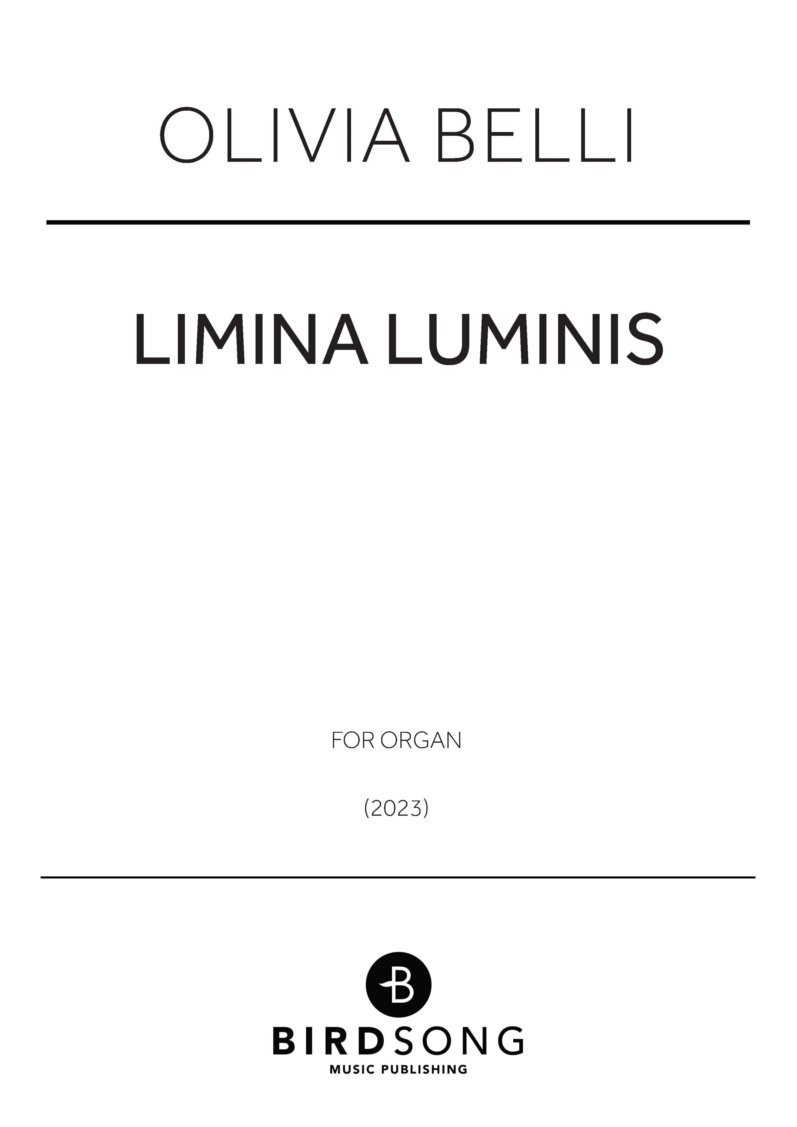 Limina Luminis - Olivia Belli - Organ (Digital Download)