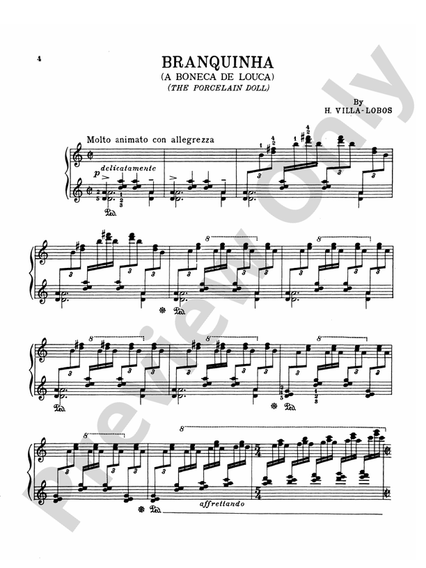 Villa-Lobos - The Baby's Family (Prole do Bebe), Volume I - Piano Solo (Digital Download)