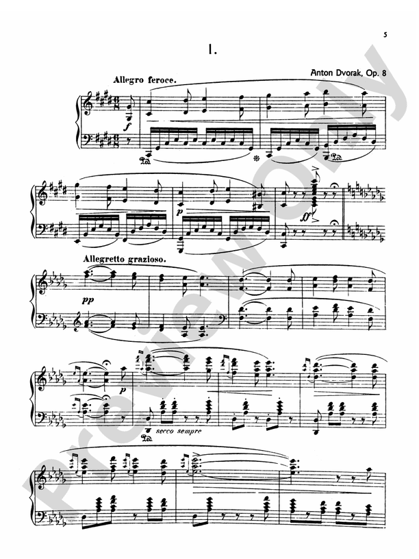 Dvorak - Silhouettes, Op. 8 - Piano Solo (Digital Download)