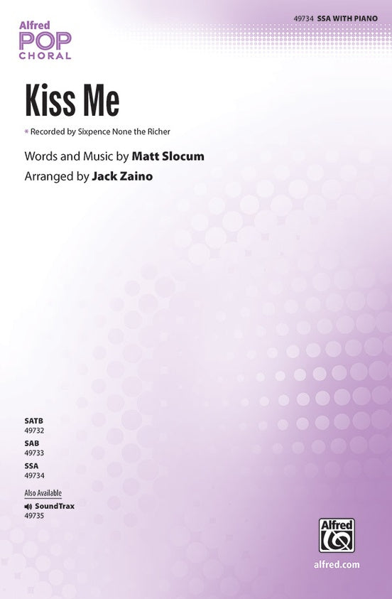 Kiss Me - SSA Choral Octavo (Digital Download)