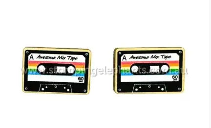 Stomping Elephants Cassette Stud Earrings