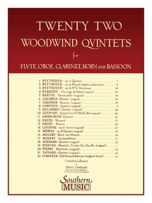 22 Woodwind Quintets - for Flute, Oboe, Clarinet, Horn and Bassoon - Bassoon|Clarinet|French Horn Sheet Music|Flute|Oboe Albert Andraud Southern Music Co. Woodwind Quintet