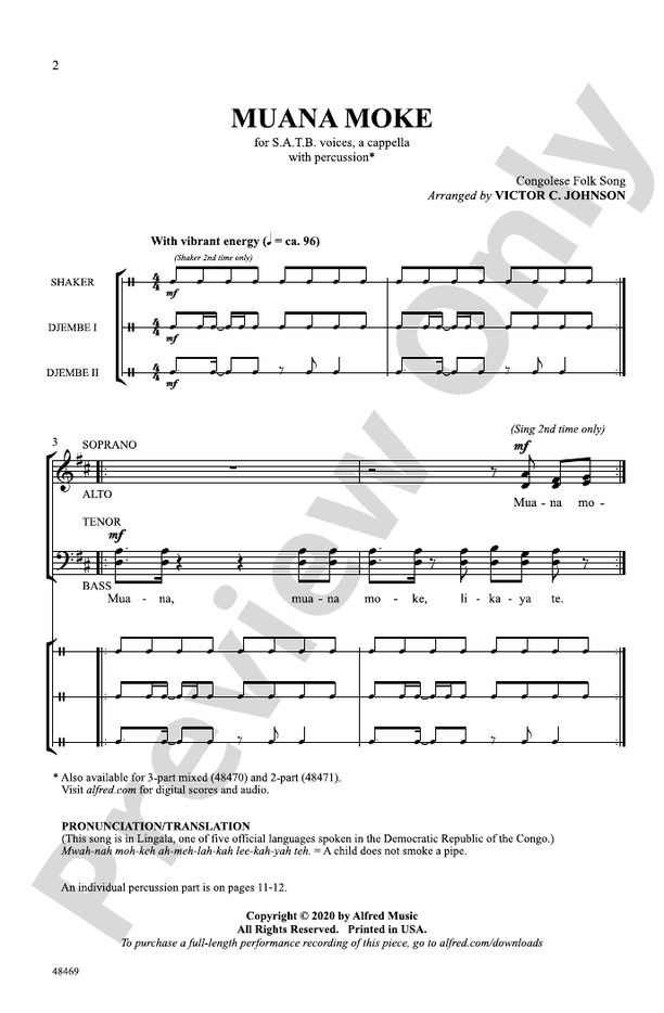 Muana Moke – SATB a cappella Choral Octavo (Digital Download)