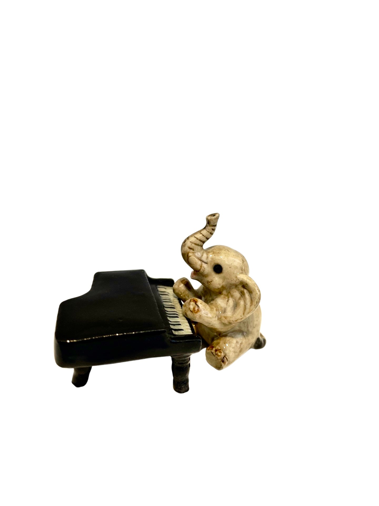 Porcelain Figurine Elephant Playing the Piano