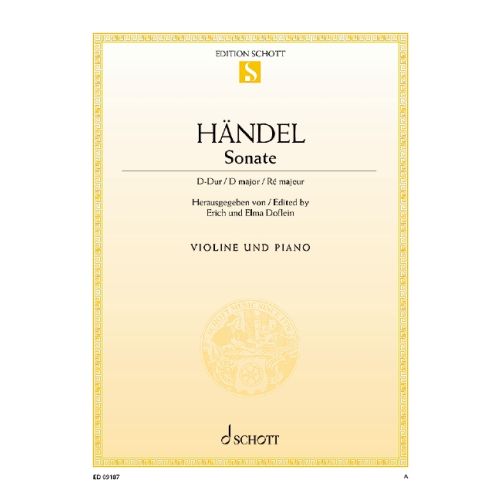 Handel - Sonata in DMaj #13 (15 Sonate da Camera) - Violin/Piano Accompaniment edited by Doflein Schott ED09187