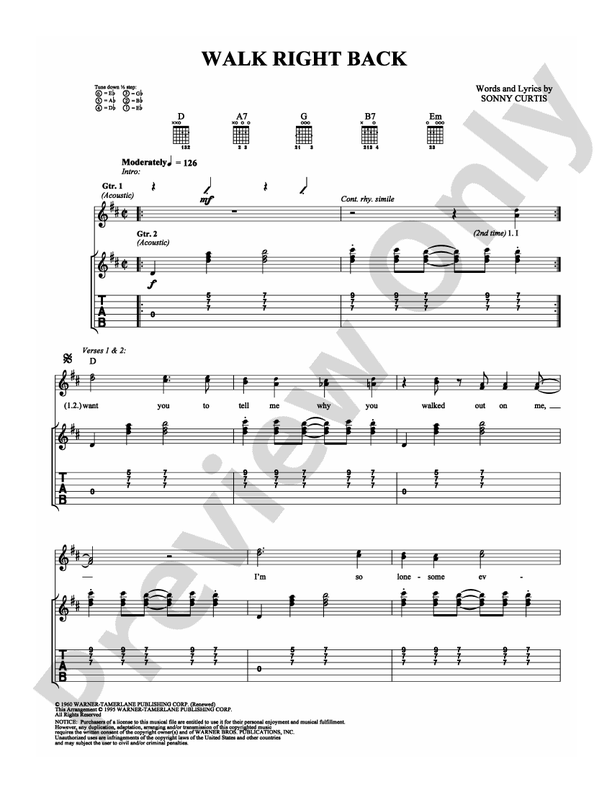 Walk Right Back - Guitar TAB (Digital Download)