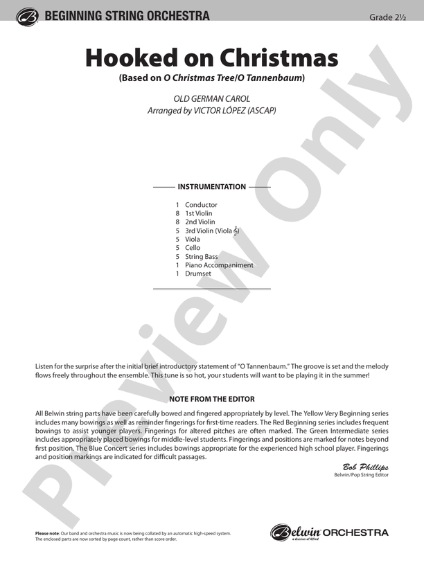 Hooked on Christmas – String Orchestra Conductor Score & Parts (Digital Download)