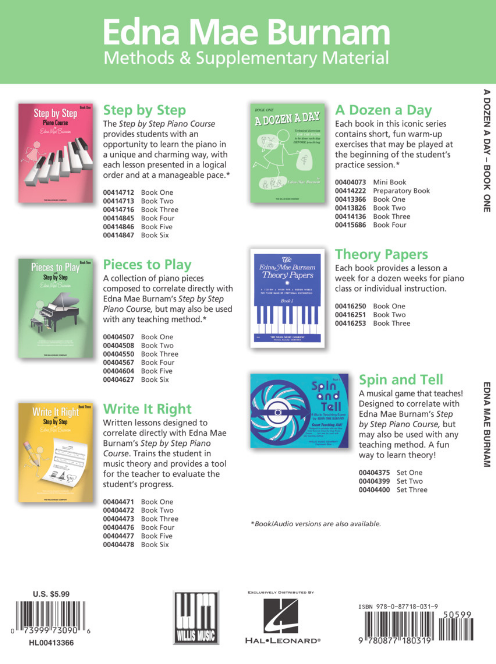 A DOZEN A DAY - PIANO - BOOK 1 - ELEMENTARY - WILLIS MUSIC 413366