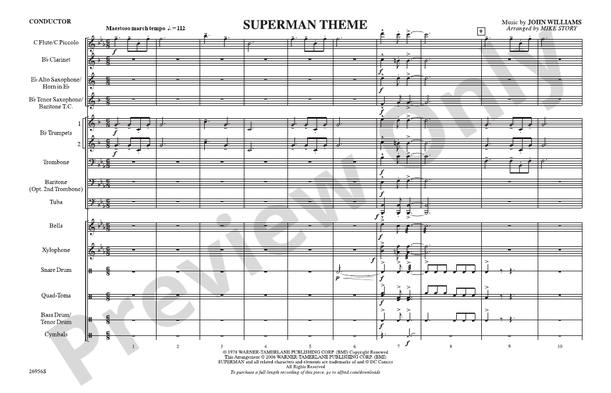 Superman Theme – Marching Band Conductor Score & Parts (Digital Download)