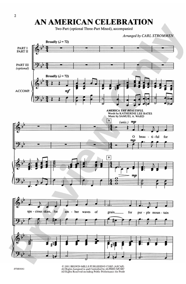 An American Celebration - 2-Part (Opt. 3-Part Mixed) Choral Octavo (Digital Download)