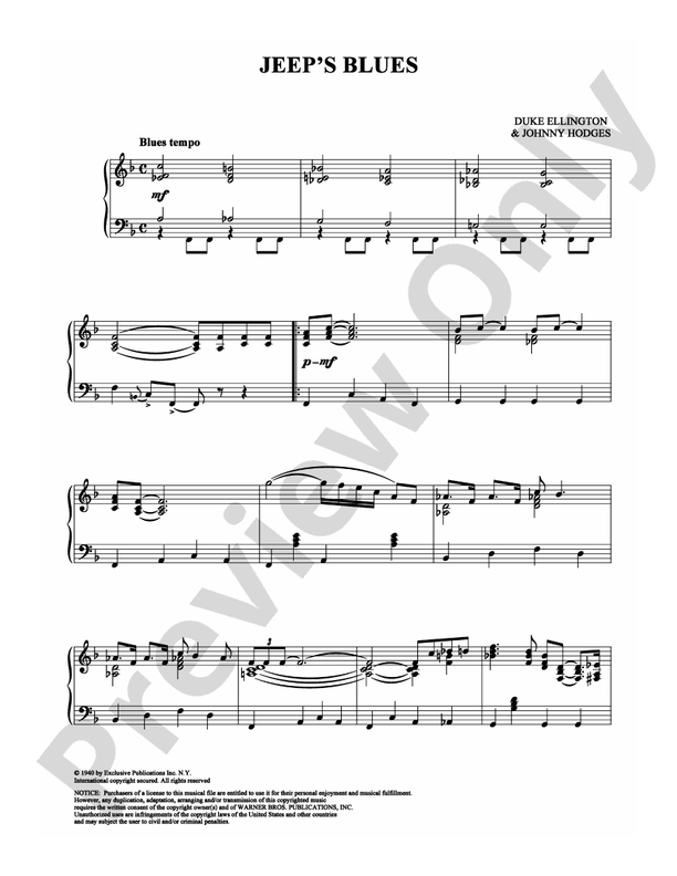 Jeep's Blues - Piano (Digital Download)