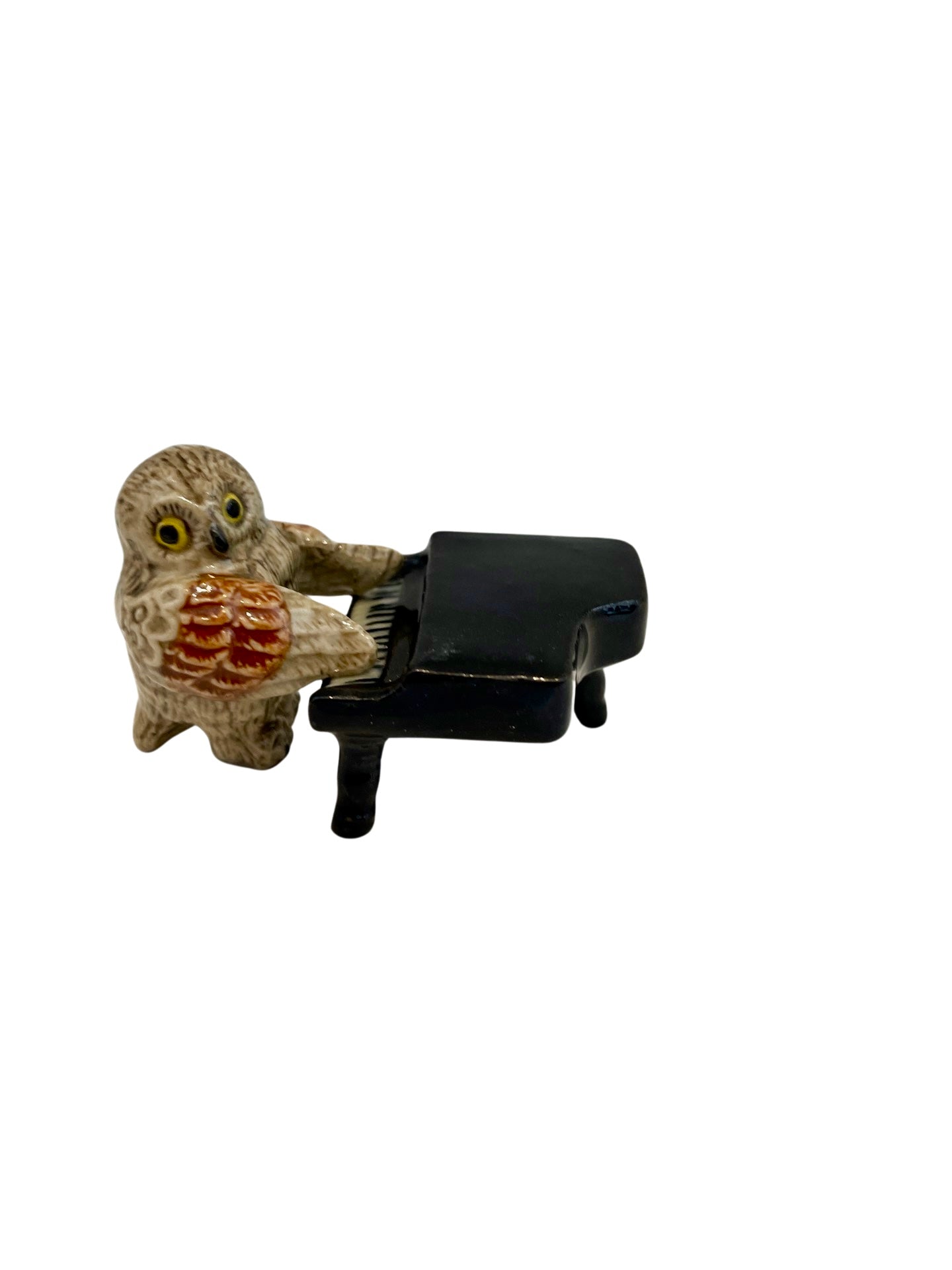 Owl Playing the Piano Porcelain Figurine