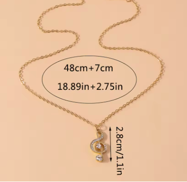 Silver Treble Clef with Diamontes and Silver Chain