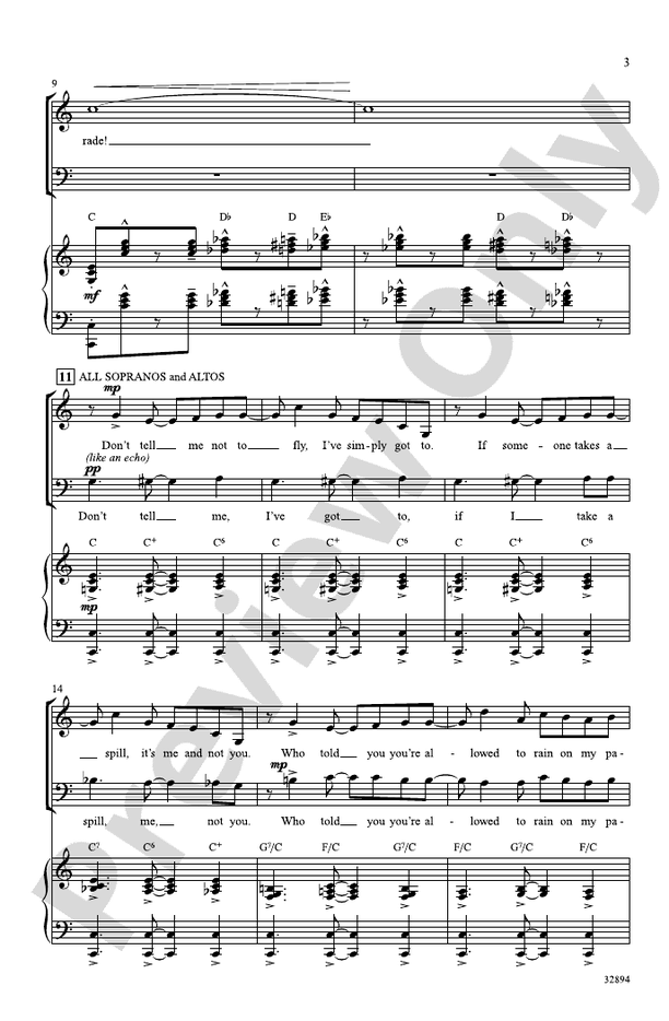 Don't Rain on My Parade – SAB Choral Octavo (Digital Download)