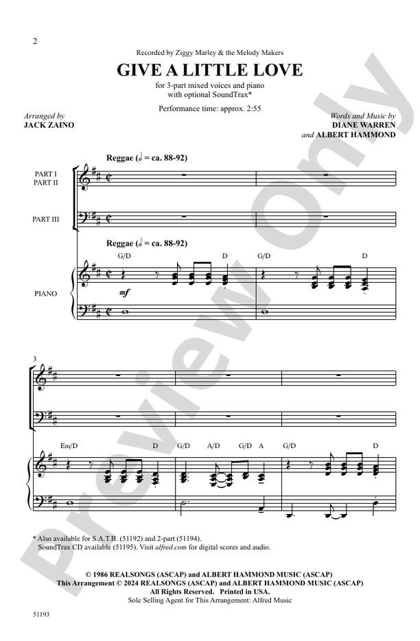 Give a Little Love - 3 Part Mixed Choral Octavo (Digital Download)