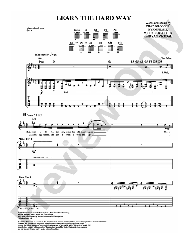 Learn the Hard Way - Guitar TAB (Digital Download)