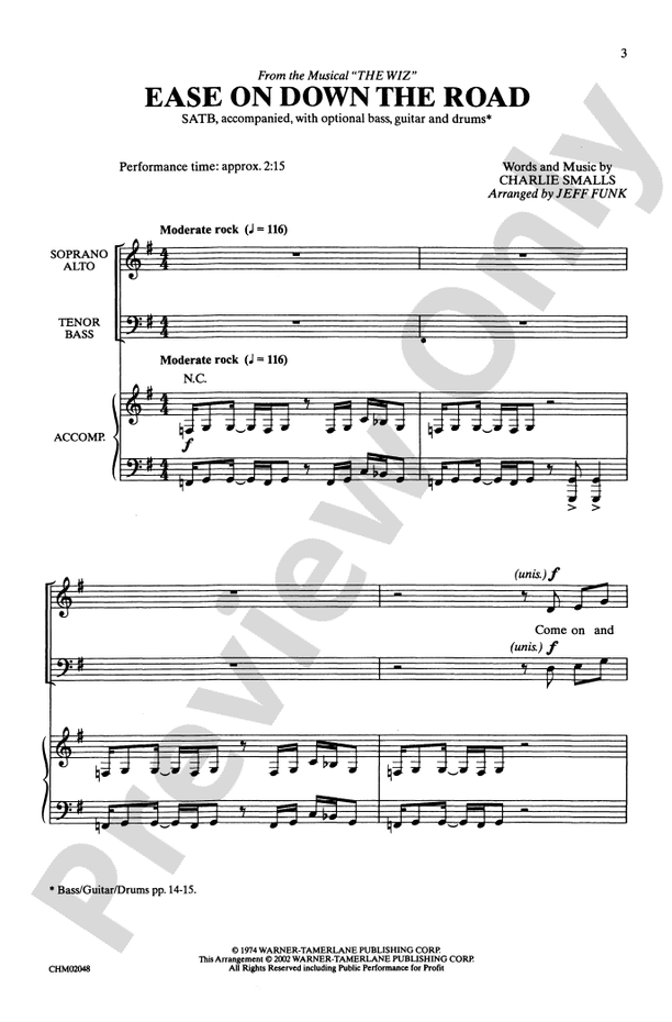 Ease on Down the Road (from The Wiz) – SATB Choral Octavo (Digital Download)