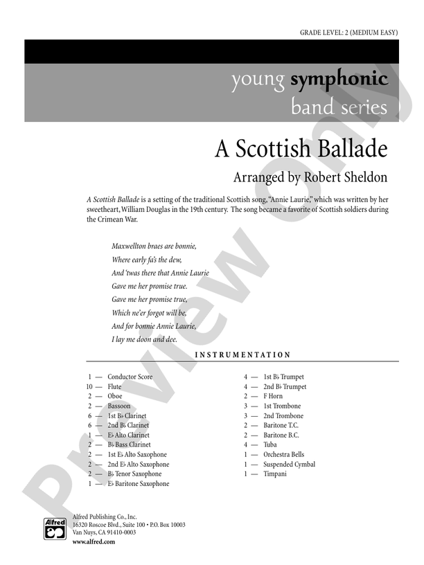 A Scottish Ballade - Concert Band Conductor Score & Parts (Digital Download)