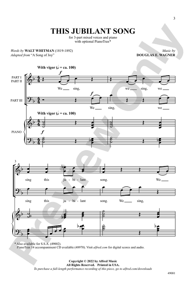 This Jubilant Song - 3 Part Mixed Choral Octavo (Digital Download)
