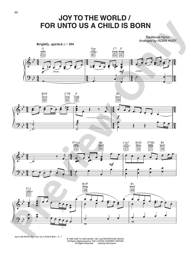 Joy to the World / For Unto Us a Child is Born - Amy Grant - PVG (Digital Download)